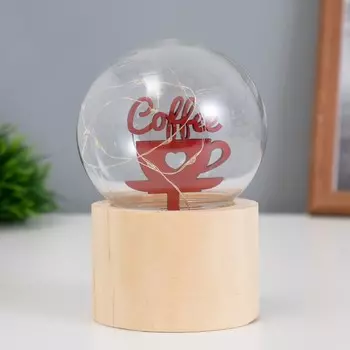 Фигурка светящаяся RISALUX «Люблю кофе», LED-ночник, 3AG10, шар-8 см, 6.56.511.5 см