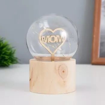 Фигурка светящаяся RISALUX «Люблю маму», LED-ночник, 3AG10, шар-8 см, 6.56.511.5 см