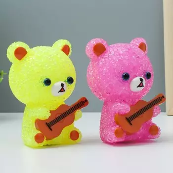 Фигурка светящаяся RISALUX «Мишка», LED-ночник, RGB, от батареек 3LR44, 101015.5 см, МИКС