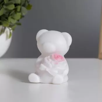 Фигурка светящаяся RISALUX «Мишка с розой», LED-ночник, 2 Вт, LR44, белый, 45.57 см