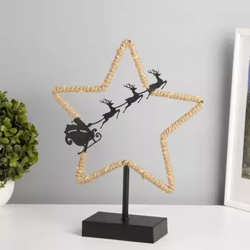 Фигурка светящаяся RISALUX «Новогодние сани», LED-ночник, 3ААА, чёрный, 72533 см