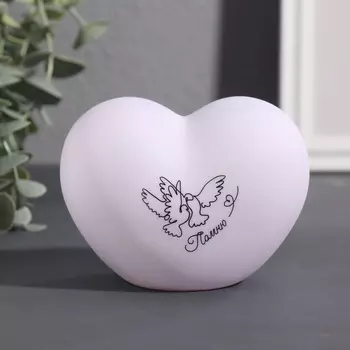 Фигурка светящаяся RISALUX «Сердце. Голуби», LED-ночник, 3хLR44, 8117 см