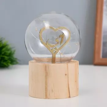 Фигурка светящаяся RISALUX «Сердце», LED-ночник, 3AG10, шар-8 см, 6.56.511.5 см