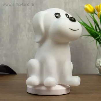 Фигурка светящаяся RISALUX «Собачка», от USB LED-ночник, RGB, батарейки 3AAA, белый, 1315xx20 см