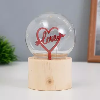 Фигурка светящаяся RISALUX «Влюбленное сердце», LED-ночник, 3AG10, шар-8 см, 6.56.511.5 см