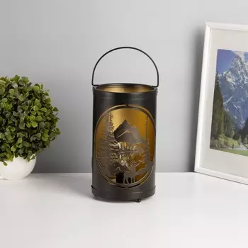 Фигурка светящаяся RISALUX «Закат в лесу», LED-ночник, 3ААА, чёрный, 121220.5 см