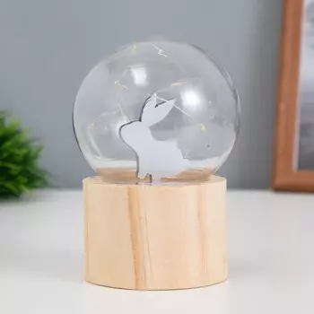 Фигурка светящаяся RISALUX «Заяц», LED-ночник, 3хAG10, шар-8 см, 6.56.511.5 см
