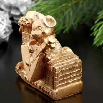 Фигурка "Тепла и уюта", мышь золото 6 х 5,5 см