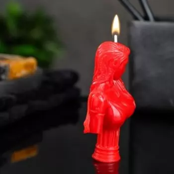 Фигурная свеча "Античный бюст девушки" красная, 10см