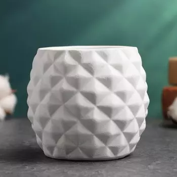 Фигурное кашпо для цветов «Ананас», 128 см, гипс, белое