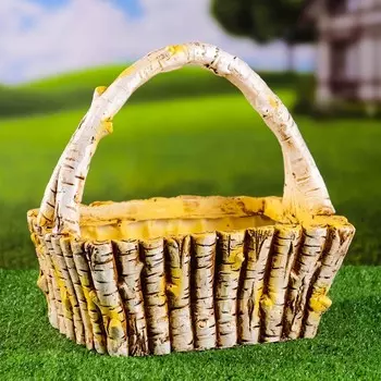 Фигурное кашпо "Деревянная корзина" 30x21x30см