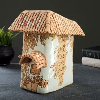 Фигурное кашпо "Домик" зеленый 2,7л 24х22х20см