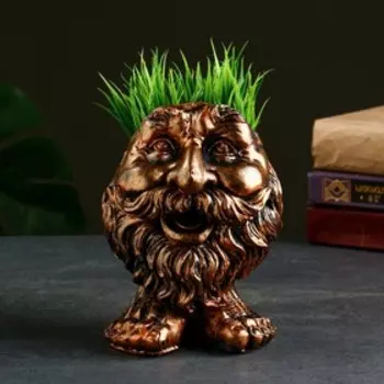 Фигурное кашпо "Домовой" бронза, 15х12х11см