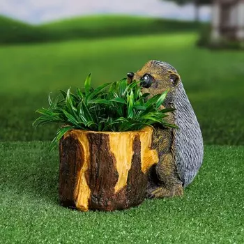 Фигурное кашпо "Еж у пенька" 25х21х14см
