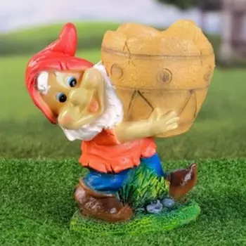 Фигурное кашпо "Гномик с горшком" 21х16х24см