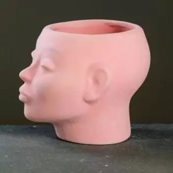 Фигурное кашпо "Голова Наоми" 17х15см, розовый