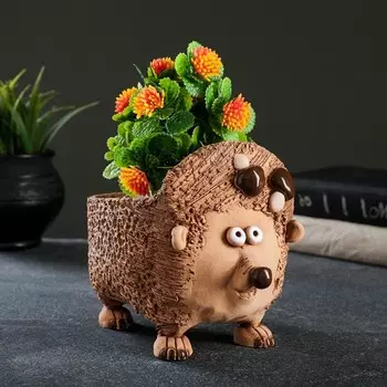 Фигурное кашпо "Ёж" 0,5л 12х16х10см