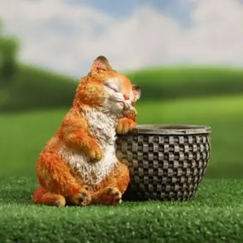 Фигурное кашпо "Котенок спящий" 23х18см