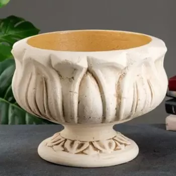 Фигурное кашпо "Крокус" слоновая кость, 11л / 40х28х40см