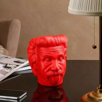 Фигурное кашпо-органайзер "Эйнштейн", красное, 21 см