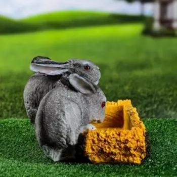 Фигурное кашпо-поилка "Зайчики" 32х20х17см