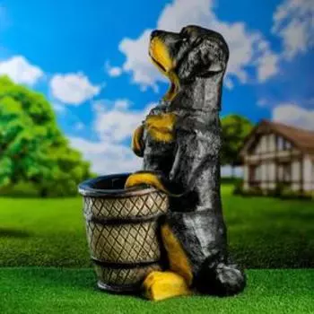 Фигурное кашпо "Ротвеллер с корзиной" 67х41см