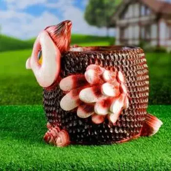 Фигурное кашпо "Сова" цветная, 28х26см