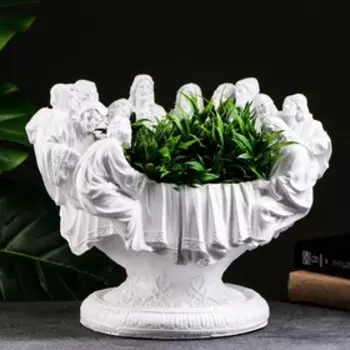 Фигурное кашпо "Тайное Вече" белая, 37х30 см