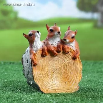 Фигурное кашпо "Три белки на пне" 14х15см