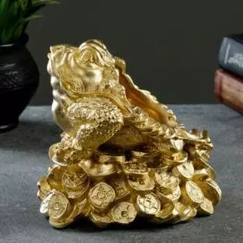 Фигурное кашпо "Жаба" золотая, 0,4л / 15х14х15см