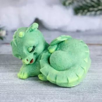 Фигурное мыло "Дракончик лежит" зеленое, 70гр