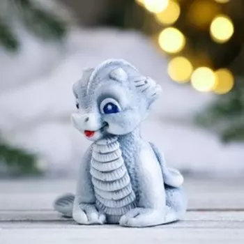 Фигурное мыло "Дракончик сидит" серое, 65гр