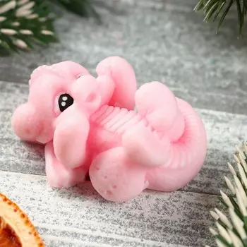 Фигурное мыло "Дракоша Лена" розовый, 17гр