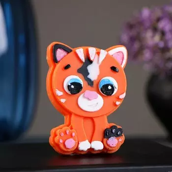 Фигурное мыло "Котёнок 2Д" 80гр, рыжий