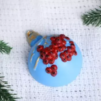 Фигурное мыло "Шар рябина" голубой, 56гр