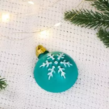 Фигурное мыло "Шар снежинка" зеленый, 51гр