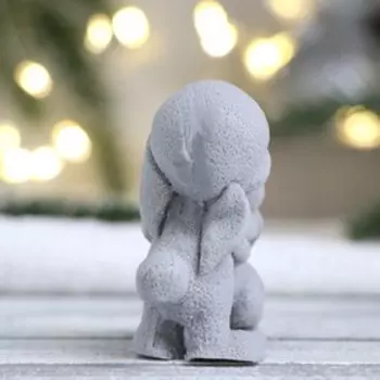 Фигурное мыло "Зайки дружба" серые, 3х7х7см