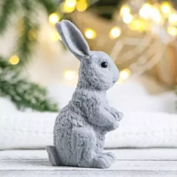 Фигурное мыло "Заяц классика" серый, 4х3х9см