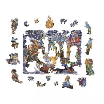 Фигурный деревянный пазл «12 месяцев»