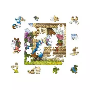 Фигурный деревянный пазл «Синие коты. Весна в Котофеевке»