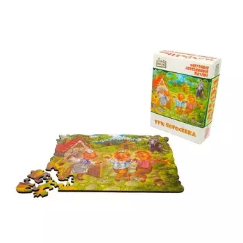 Фигурный деревянный пазл «Три поросёнка»