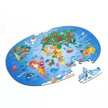 Фигурный пазл «Карта мира. Животные»