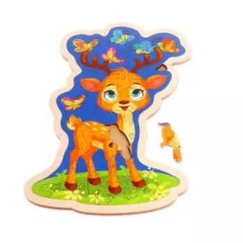 Фигурный пазл в рамке «Оленёнок» 35 деталей