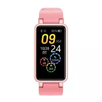 Фитнес-браслет Geozon Heart Beat G-SM18PNK, 0.96", TFT, шагомер, пульсометр, 90мАч, розовый