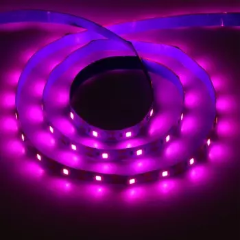 Фитолента для растений Luazon Lighting, светодиодная, 6.2 Вт, 1 м, IP20, 5 В, 60 LED/м, диммер, USB, SMD5050, мультиспектральная