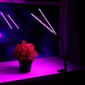 Фитосветильник для растений, светодиодный, 18 Вт, 250 мм, IP66, 5 В, USB, прищепка, таймер, биколорный