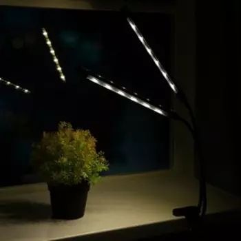 Фитосветильник для растений, светодиодный, 18 Вт, 250 мм, IP66, 5 В, USB, прищепка, таймер, полноспектральный