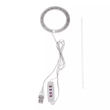 Фитосветильник для растений, светодиодный, 2 Вт, 90 мм, IP20, 5 В, USB, в горшок, 1 круг, мультиспектральный