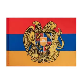 Флаг Армения с гербом, 90 х 135 см, полиэфирный шёлк, без древка