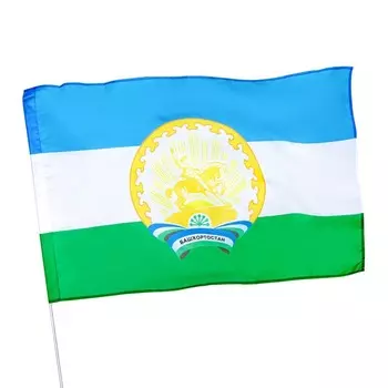 Флаг Башкортостана, 90 х 135 см, полиэфирный шёлк, без древка